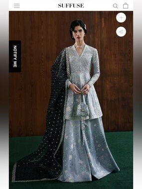 SUFFUSE Suede Pakistani Peplum with Sharara